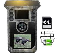Solar Trail Camera 4K 64MP Game Camera, 5000mAh Forever Power, 64GB Memory Card and Ip67 Waterproof 130°Wide Angle Night Vision for Outdoor Wildlife Detection, Monitoring Trail Cameras