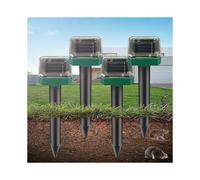 Solar Ultrasonic Mole Repellent, 4 Pieces Solar Ultrasonic Repellent, Solar Mole Repellent, Ultrasonic Snake Repellent, IP65 Waterproof Mouse Repeller