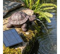 Solar Water Feature Pond Spitter Resin Turtle Fountain Solar Powered Pond Aerator for Small Ponds Garden Decor Outdoor Water Feature Statue Continuous Water Circulation (1PC)
