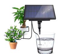 Solar Waterer, Kit de Riego por Goteo de Manguera de 33 Pies para 10 Plantas en Macetas con 6 Modos de Temporizador, 400 Ml/Min, Panel Solar Impermeable, Dispositivos de Riego