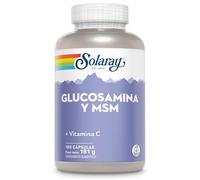Solaray Glucosamina, MSM y Vitamina C - 180 Cápsulas - Suministro Para 3 Meses - Complejo Articular Para Hombres y Mujeres Con 500 mg de Glucosamina, 1000 mg de MSM y 50 mg de Vitamina C - Verificado