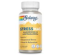 Solaray StressMag - Glicinato de magnesio más Ashwagandha para mujeres y hombres - Relajación, estado de ánimo y apoyo ocasional del estrés - Suplemento de magnesio con bisglicinato - 30 porciones, 60