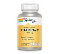 Solaray Vitamina C 1000 mg 100 comp – Escaramujo, acerola, acción retardada, vegano, sin gluten