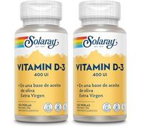 Solaray Vitamin D3 400 IU | 120 Perlas (Paquete de 2)