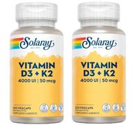 Solaray Vitamina D3 & K2 2x120 Cápsulas Vegetales