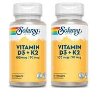 Solaray Vitamina D3 y K2 (MK7) 2x60 Cápsulas Vegetales