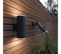 SolarCentre® Chester Up and Down - Lámpara de pared solar para exteriores con carga USB, alimentado por hoja (antracita)