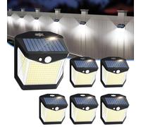 Solares Luz LED Exterior Jardín - 248 LEDs Solar Luces 3 Iluminación Modos | IP65 Impermeable, Sensor de Movimiento, 270° Foco Lampara, Aplique Potente para con Iluminación de Exteriores Terraza