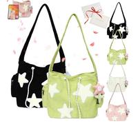 Solarix Crossbody Bag, Star Messenger Bag, Y2k Aestheic Shoulder Bag, Corduroy Tote Bag, Cute Messenger Bag for Women, Fashionable and Versatile, Commuting Cute (2PCS-3)