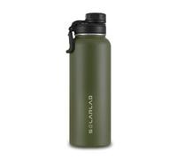 SOLARLAB botella agua termica botella agua acero inoxidable termo agua fria thermos Muy adecuado para bebidas calientes, bebidas frías, camping (Verde, 1200ML)