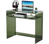 solaround Mesa Escritorio de Acrílico, Mesa Auxiliar Escritorio de Pequeño Espacio, Ahorrar Espacio Escritorio de Computadora Doméstico, 85 x 40 x 75 cm (Verde)