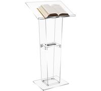solaround Soporte de podio acrílico Transparente con Estante de Almacenamiento, Pulpits de para Iglesias, conferencias, discursos, Bodas, aulas (Transparente)