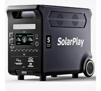 SolarPlay 3600W Central eléctrica portátil, Estación de energía solar 3840 Wh LiFePO4 Carga rápida 2.5h, Entrada solar 2000 W(max),UPS,Generador eléctrico portátil para hogar(Q3600)