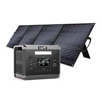 SOLARPLAY Estación de energía portátil estación de Carga 2400w, 2160wh generador Solar con 1 * 200W Panel Solar, con 12 Conexiones de Salida, generador de energía para Camping, con 5 años de garantía