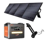 SOLARPLAY Estación de energía portátil estación de carga 2500w,2300wh generador solar,con 12 conexiones de salida,generador de energía solar para camping,con 5 años de garantía (2500w+200w+Carrello)