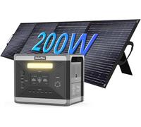SolarPlay Estación de energía portátil Q2402M, generador solar 2304 Wh Batería LiFeP04 con 2 puertos CA de 2500 W (4800 W pico), 230 V, UPS, 1,5 h de carga completa, estación de energía para uso en