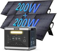 SolarPlay Estación de energía portátil Q2501,generador solar 2160 Wh Batería LiFeP04 con(4800 W pico)230 V,UPS, 1,5 h de carga completa,Apto para caravanas de camping. (Q2501+200W*2)