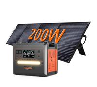 SolarPlay Q2402M Estación de Energía Portátil 2304 Wh, Batería LiFeP04 2500 W Incluir Paneles Solares de 200 W, Carga Completa Rápida 2h vía, Generador Solar para Exteriores, Camping, Emergencia