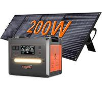 SolarPlay Q2402M Estacion de Energia Portatil,2304Wh LiFePO4,Salidas de AC de 2500W(Pico de 5000W) Generador Solar Portátil acampar al aire libre,para Viajes,Corte de Energía,Panel 200W.