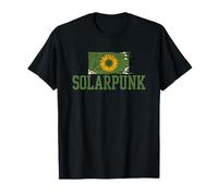 Solarpunk - Bandera de Girasol Eco Futurismo Vintage Grunge Camiseta