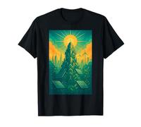 Solarpunk Eco Futuro Ciudad Arte Naturaleza Tecnología Sostenibilidad Camiseta