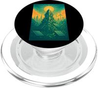 Solarpunk Eco Futuro Ciudad Arte Naturaleza Tecnología Sostenibilidad EV PopSockets PopGrip para MagSafe
