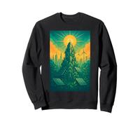 Solarpunk Eco Futuro Ciudad Arte Naturaleza Tecnología Sostenibilidad EV Sudadera