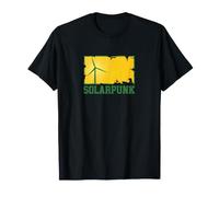 Solarpunk Energía Renovable Eco Futurismo de Turbina Eólica Camiseta