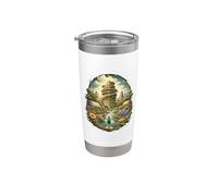 Solarpunk Wind Energy Eco Future Nature Tech Design Vaso térmico de acero inoxidable de doble pared