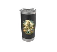 Solarpunk Wind Energy Eco Future Nature Tech Design Vaso térmico de acero inoxidable de doble pared