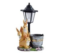 Solarstatue Für Den Garten - Resin 32cm, Gartenfigur Solar, Warmweißes LED | Wetterfest, Wasserdichte Resin Deko, Solar Außenbereich Licht Für Terraza, Hinterhof, Gartenweg, Rasen