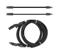 SOLARTRONICS Cable alargador de 4 mm² H1Z2Z2-K Cable Solar para Balcones, Cable de conexión Negro con Conector en Ambos Lados para módulos solares PV GAK. Fabricado en Alemania (2 x 7 m)