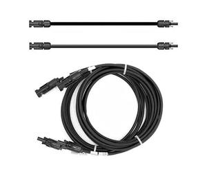 solartronics Cable alargador de 6 mm², Cable Solar Negro con Conector en Ambos Lados para módulos solares PV GAK, Fabricado en Alemania (1 m - 6 mm²)
