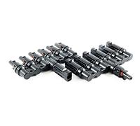SOLARTRONICS Conectores en Y para conector solar, panel solar fotovoltaico, 2 a 6 vías, acoplamiento 1000 V, PV, conector de cable solar, resistente al agua IP67, color negro, resistente a los rayos
