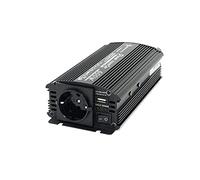 Solartronics Convertidor de Voltaje NM600 12V a 230V, 600W Continuo, 1200W Potencia Maxima, Onda Sinusoidal Modificada con Enchufe Schuko Puerto USB, Carcasa de Aluminio, Negro