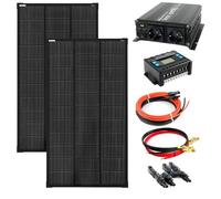 Solartronics Set Completo 2x 120 Vatios Módulo Solar 1080x580, NM 1000W Convertidor Regulador de Carga Fotovoltaica Inselanlage