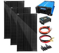 Solartronics Set Completo 3x120 Vatios Módulo Solar 1080x580, Fsd 1500W 12V Transformador de Tensión 30A Regulador de Carga