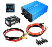 SOLARTRONICS Solarset 1500W Sinus - Conversor de tensión seno (30 A, controlador de carga LCD, cable de montaje en pantalla, mando a distancia USB-A y USB-C)