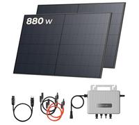 Solarway 880Wp / 800W Central Eléctrica Balcón Completo - Inverter EcoFlow Stream 800W - Sistema Solar Completo - Módulos Bifaciales Black 440W & EcoFlow & Accesorios