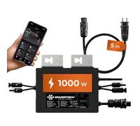 Solarway All In One Envertech - Microinversor de corriente (1000 W, incluye cable de 5 m, inversor para balcones de 800 W-1000 W, para 2 módulos PV, carcasa negra, aplicación, WiFi y Bluetooth)