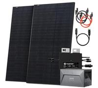 Solarway Central eléctrica para balcón de 1000 W con memoria de 800 W y enchufe completo, inversor de 800 W, 1,6 kWh Anker Solix 1-500 W, módulos solares Envertech y ancla