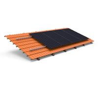 Solarway PV fotovoltaica Juego de montaje de 2 piezas de montaje para tejas, rieles de techo, incluye perfil de aluminio, tapas finales, clips finales, hasta 115 cm de ancho por módulo y 30 mm de
