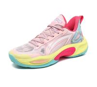 Solastride Men's Basketball Shoes Are Breathable Shock-Absorbing Anti Slip Wear-Resistant Anti Slip Training Sports Shoes(Pink,43 EU)