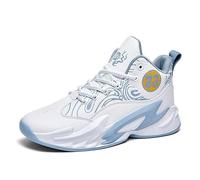 Solastride Men's Basketball Shoes with Anti Slip Wear-Resistant Shock-Absorbing Cushioning Rebound Sports Training Boots(White,44 EU)