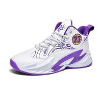 Solastride Men's Basketball Shoes with Anti Slip Wear-Resistant Shock-Absorbing Cushioning Rebound Sports Training Boots(Purple,41 EU)