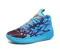 Solastride Men's High Top Basketball Shoes with Mesh Breathable Non Slip Fashionable Outdoor Sports Leisure Shoes(Blue Purple,40 EU)