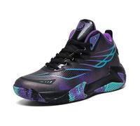 Solastride Men's Plus Size Basketball Shoes Anti Slip Wear-Resistant Grabbing Rebound Outdoor Sports Training Shoes(Black,43 EU)