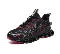 Solastride Men's Running Shoes Are Anti Slip Wear-Resistant Grab Grip Outdoor Casual Fashionable Fitness Sports Shoes(Black,43 EU)