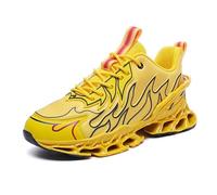 Solastride Men's Running Shoes Are Anti Slip Wear-Resistant Grab Grip Outdoor Casual Fashionable Fitness Sports Shoes(Yellow,40 EU)