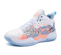 Solastride Unisex Basketball Shoes Anti Slip Wear-Resistant Cushioned Rebound Youth Leisure Sports Training Boots(Orange,45 EU)